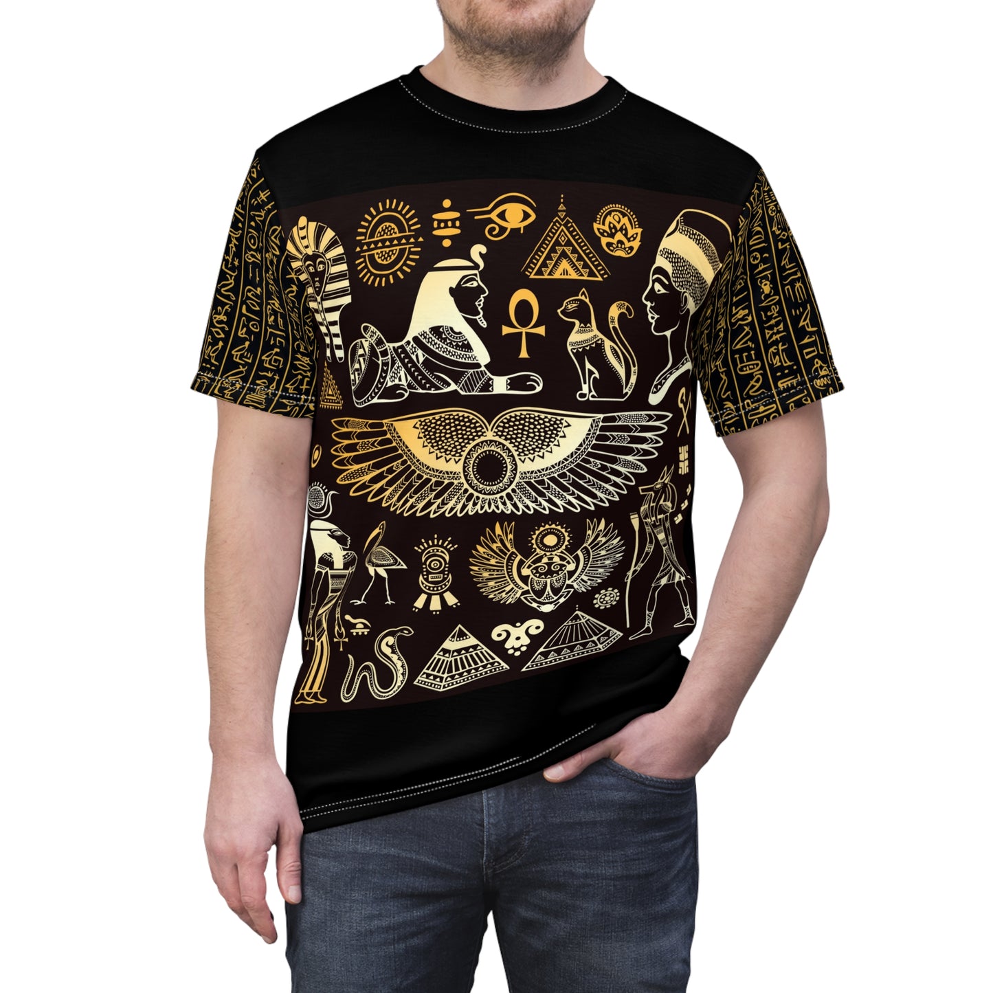 Unisex Cut & Sew Tee shirt - Egyptian symbols