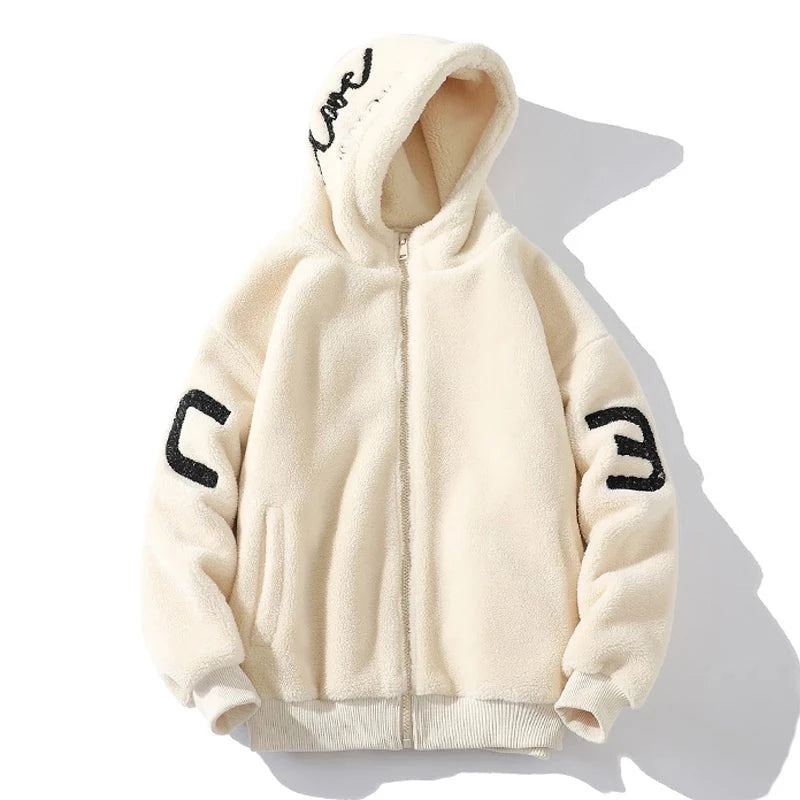 White wooled hoodie