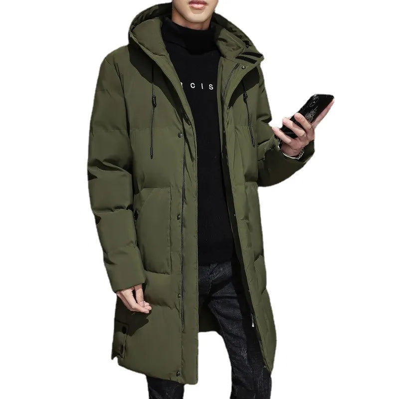 Men long hooded parkas