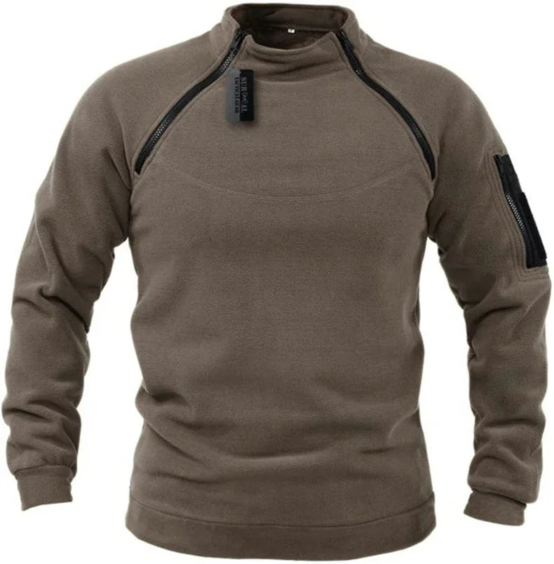 Warm Zippers Fleece Pullover Men Windproof