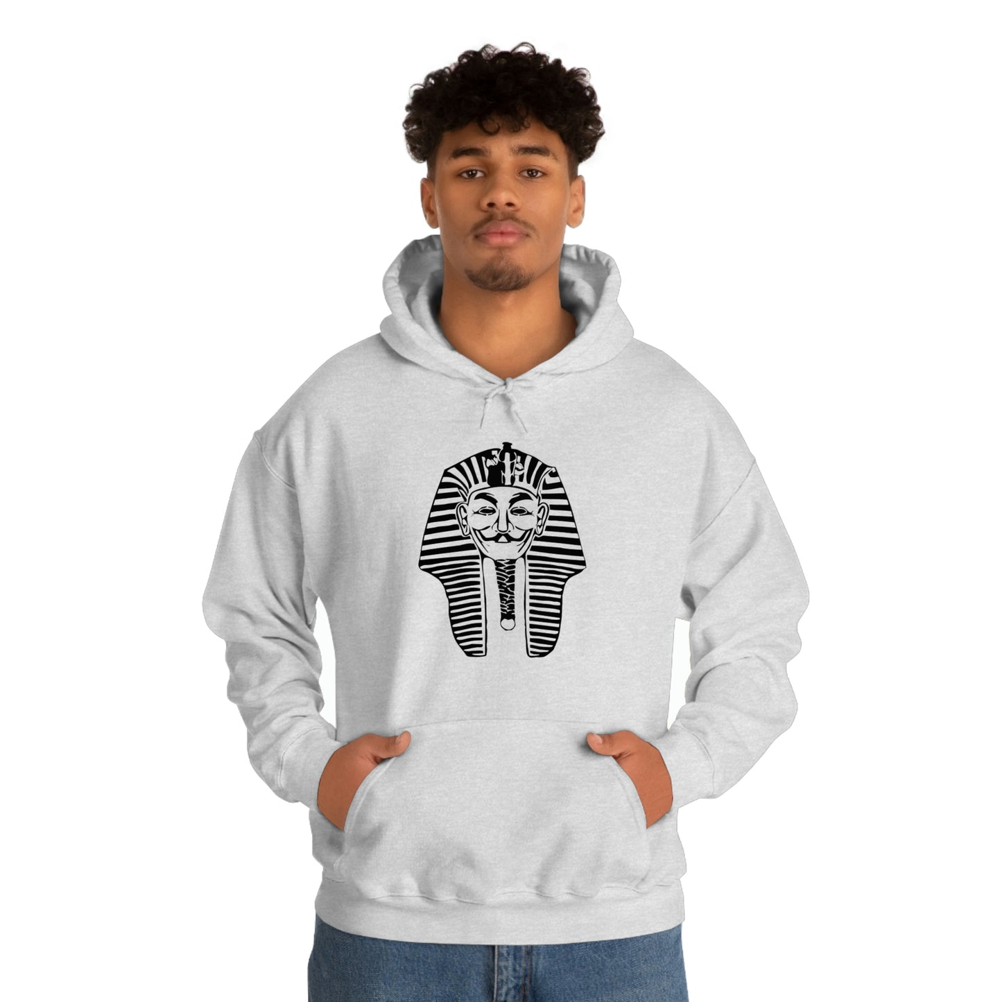 Grey Anonymous Pharaoh polyester hoodie for men and women