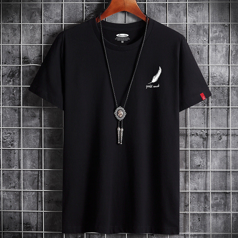 Men's short-sleeved T-shirt round neck