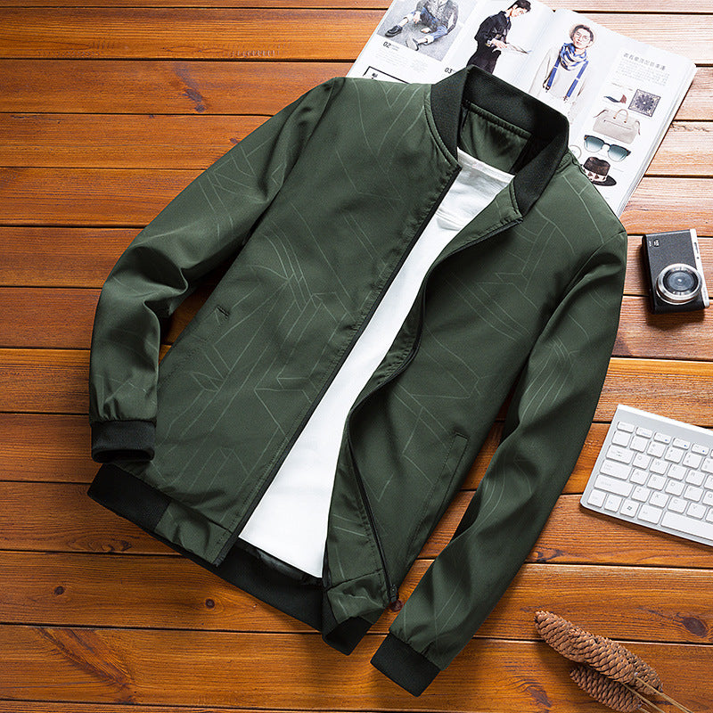 Green Casual men's windbreaker jacket