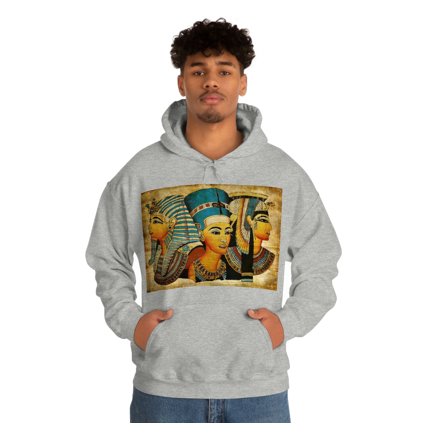 Trendy grey Ancient Egypt hoodie for men and women