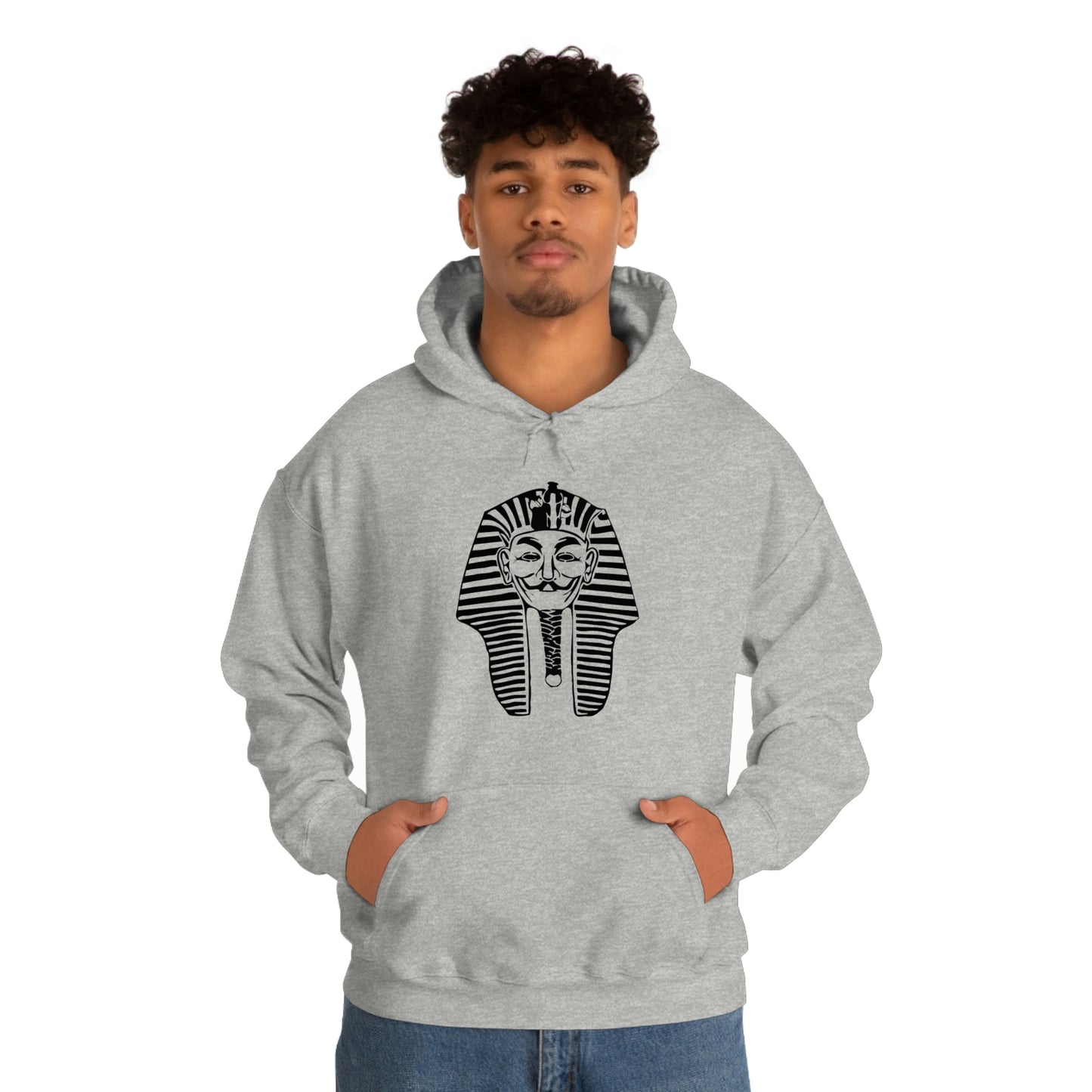 Grey Anonymous Pharaoh polyester hoodie for men and women