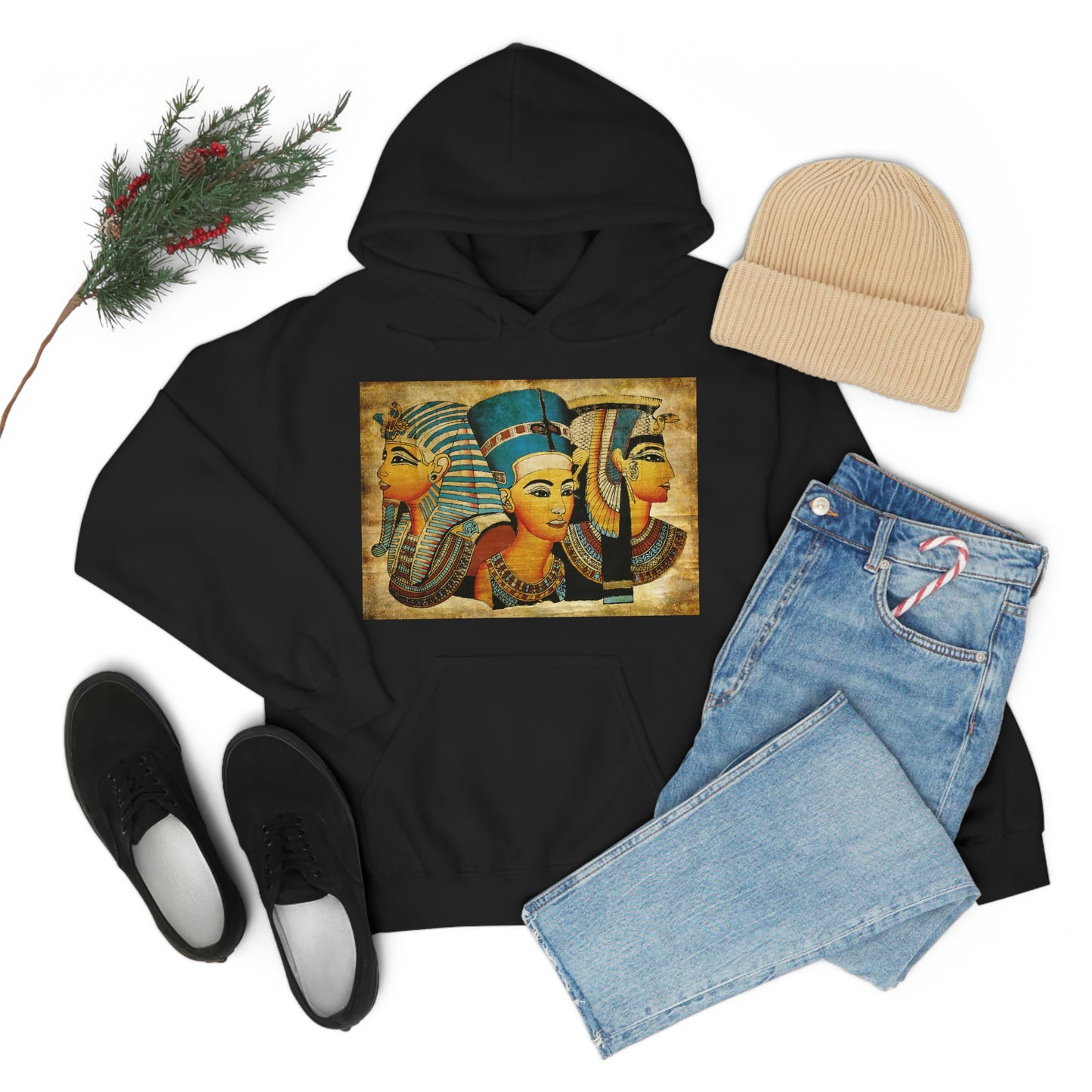 Trendy black Ancient Egypt hoodie for men and women