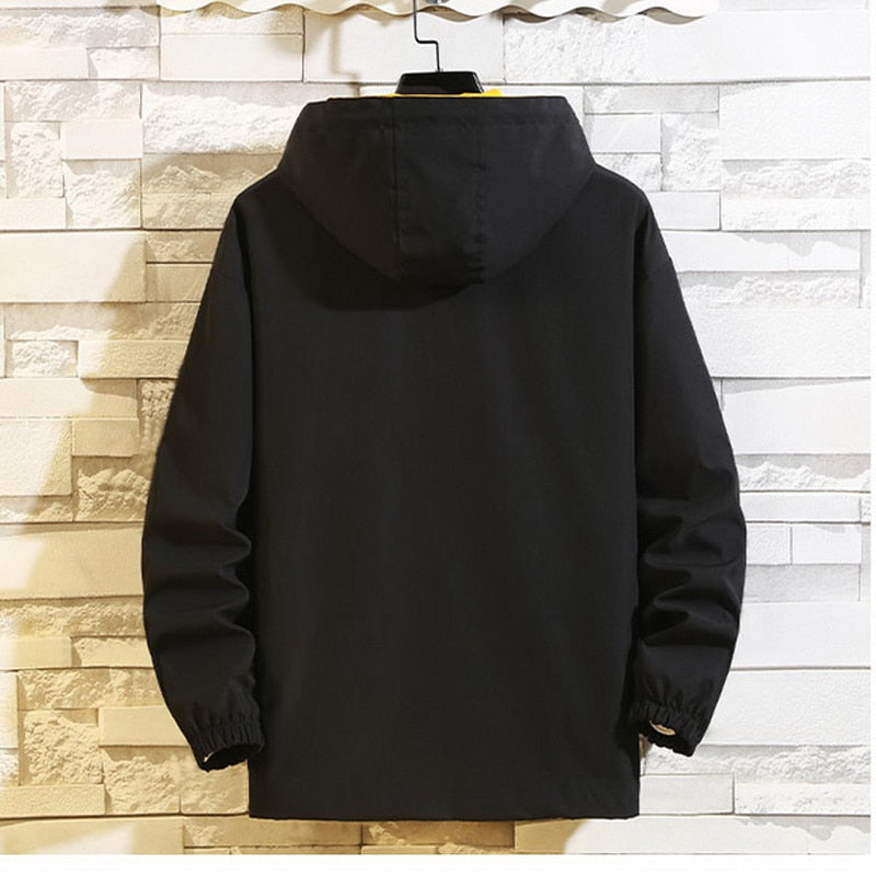black and yellow Men's Windbreaker jacket