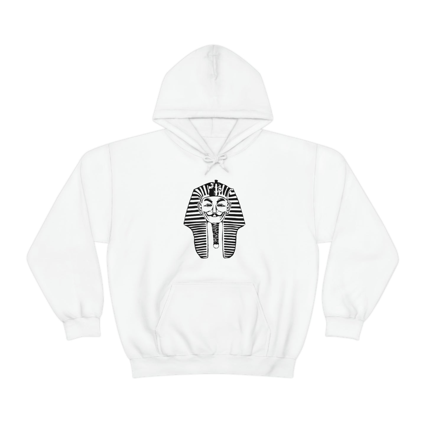 White Anonymous Pharaoh polyester hoodie for men and women