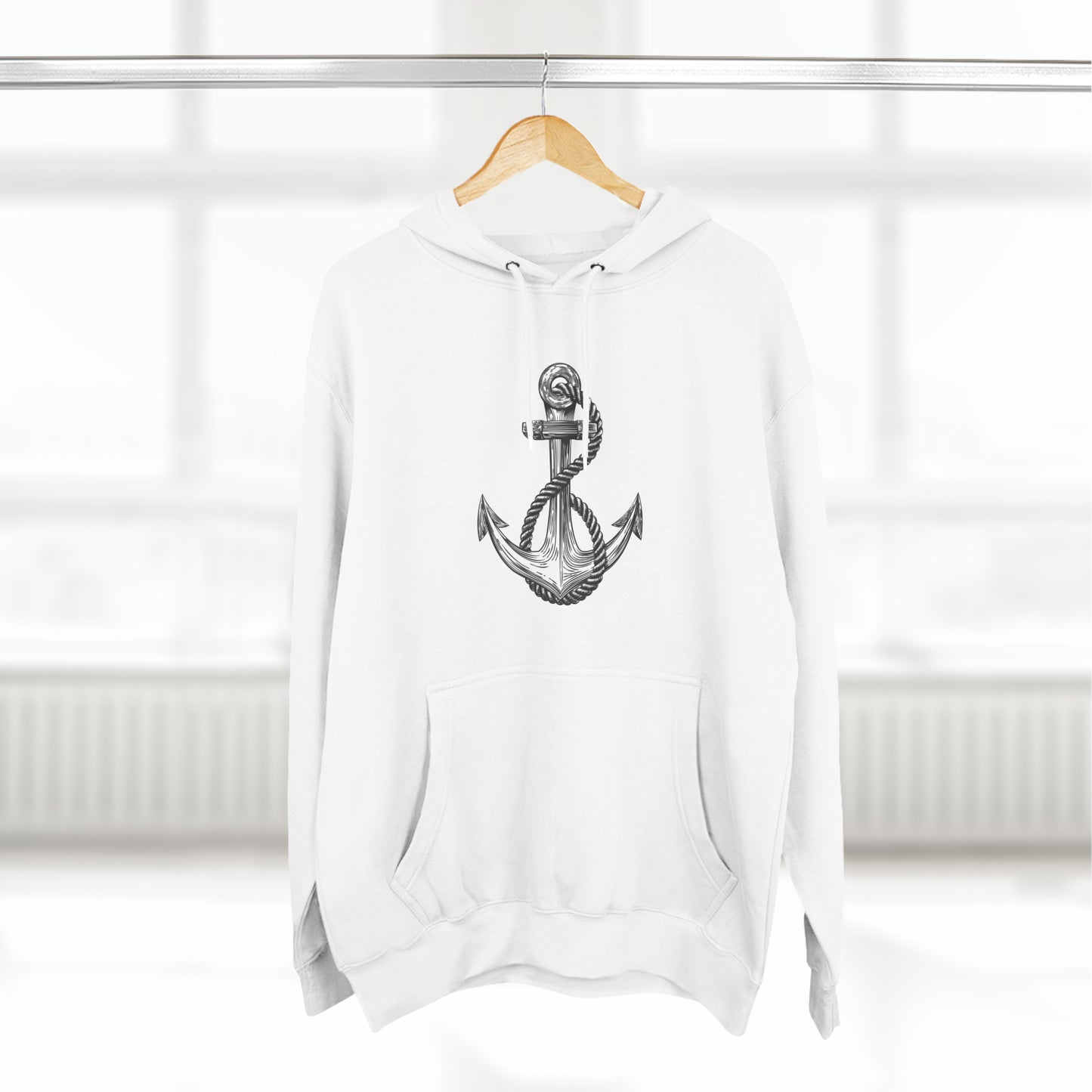 Three-Panel Fleece Anchor Hoodie