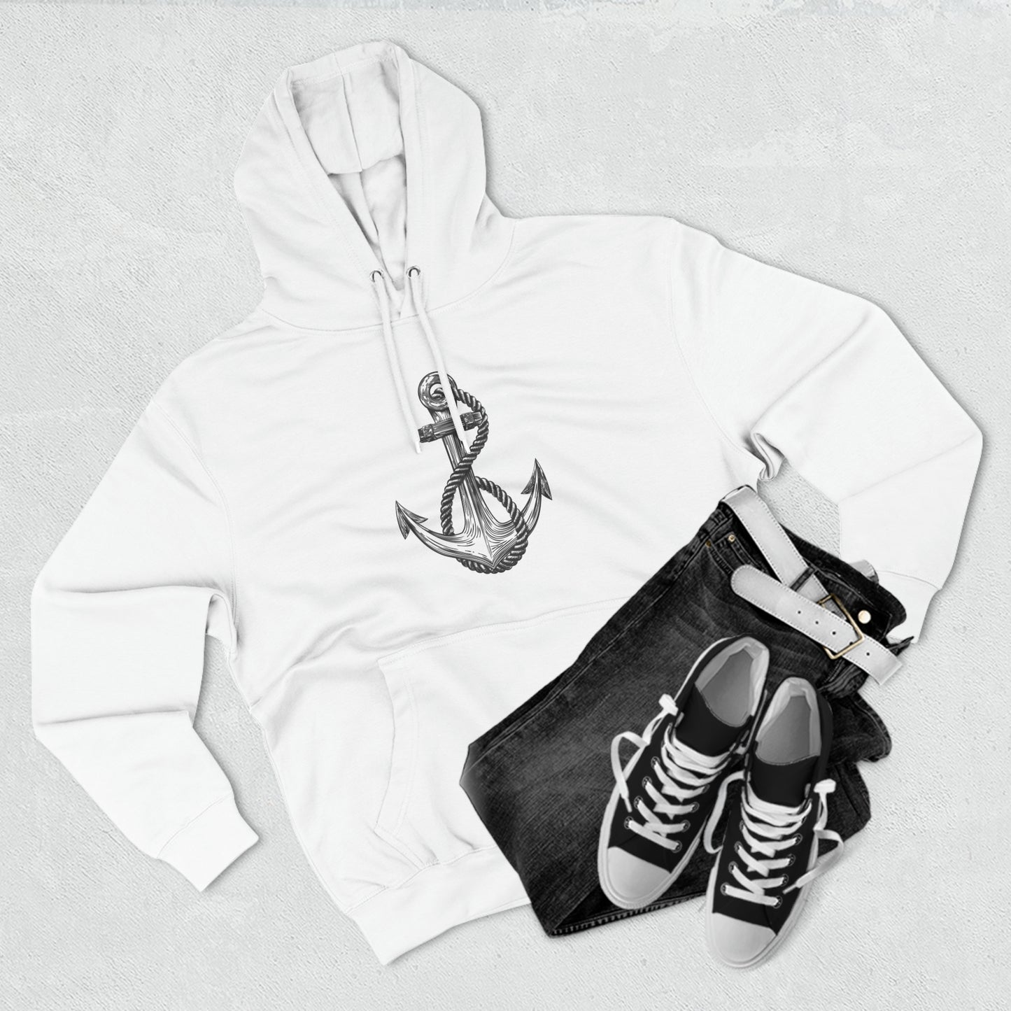 Three-Panel Fleece Anchor Hoodie