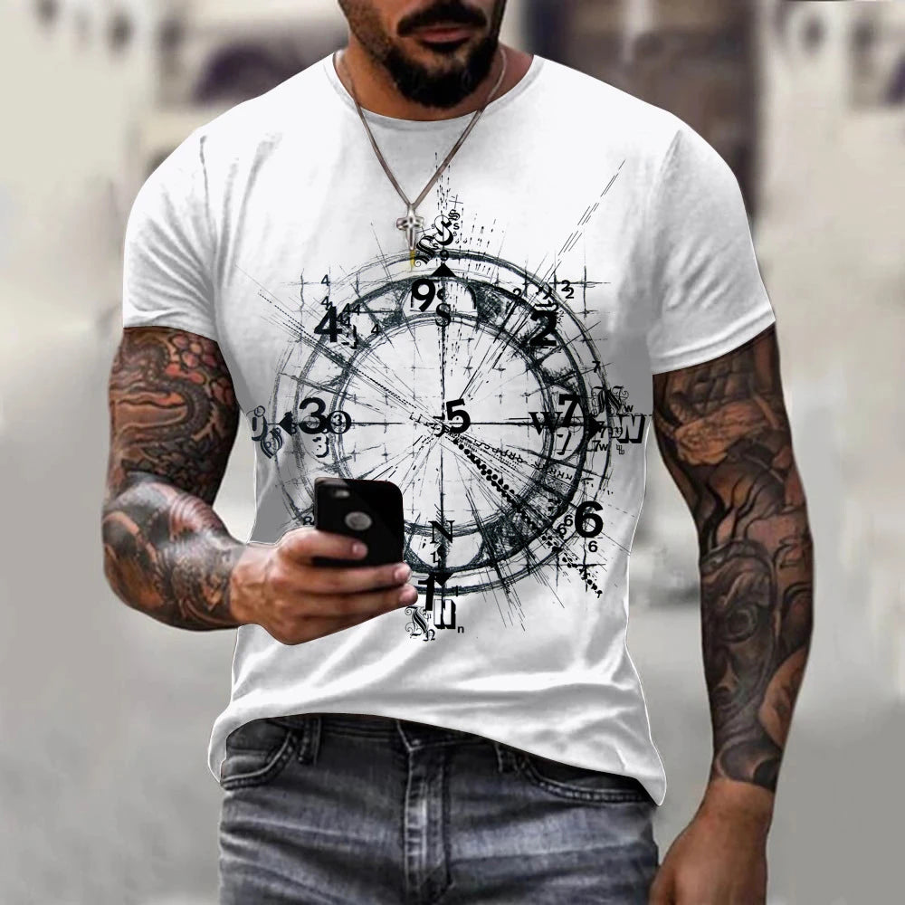 Vintage Men's T-shirt Anchors Print