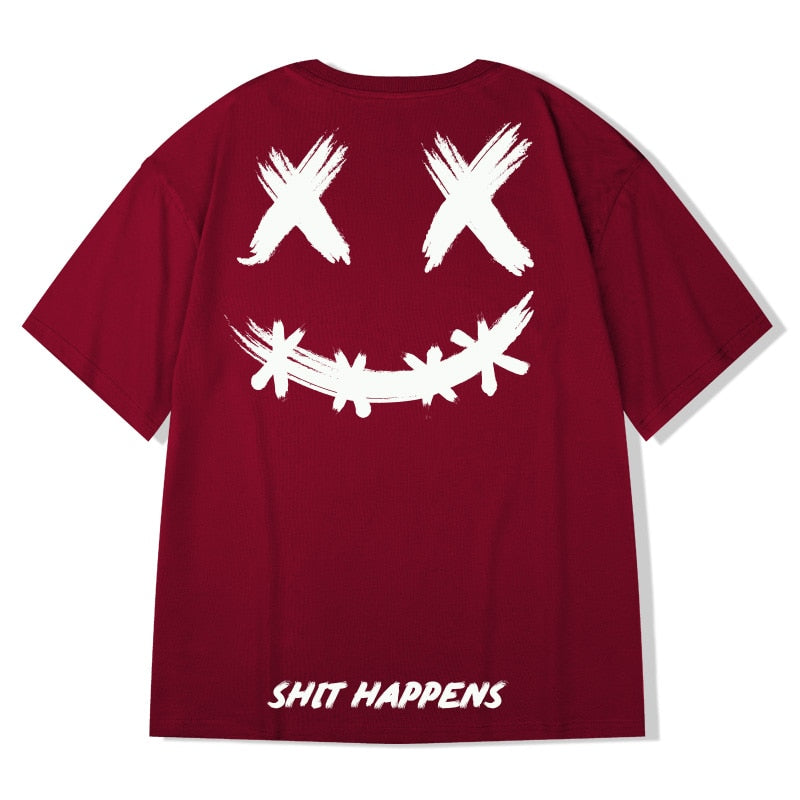 T Shirt Men Oversize  Smile Print