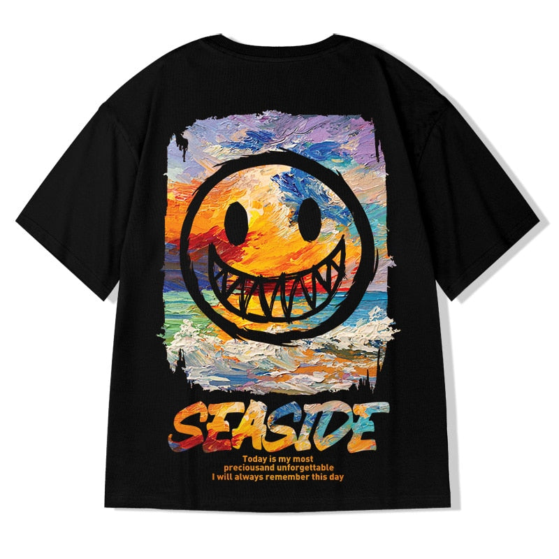 T Shirt Men Oversize  Smile Print