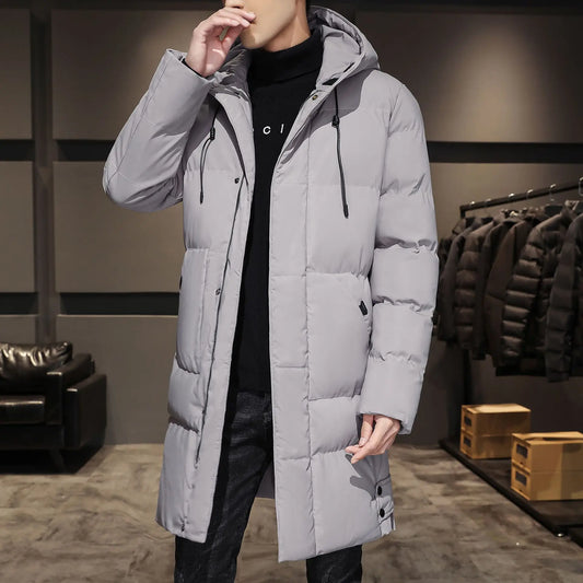 Men long hooded parkas