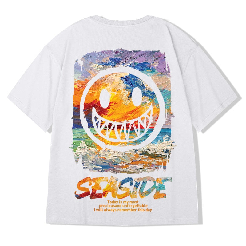 T Shirt Men Oversize  Smile Print