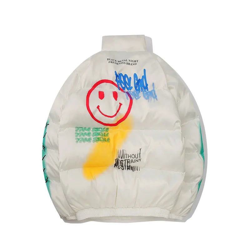 Graffiti parka white