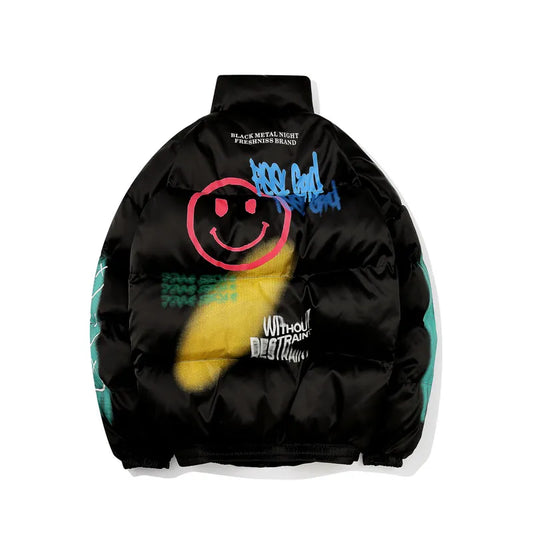 Graffiti parka black