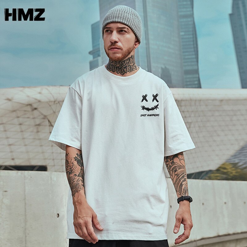 T Shirt Men Oversize  Smile Print