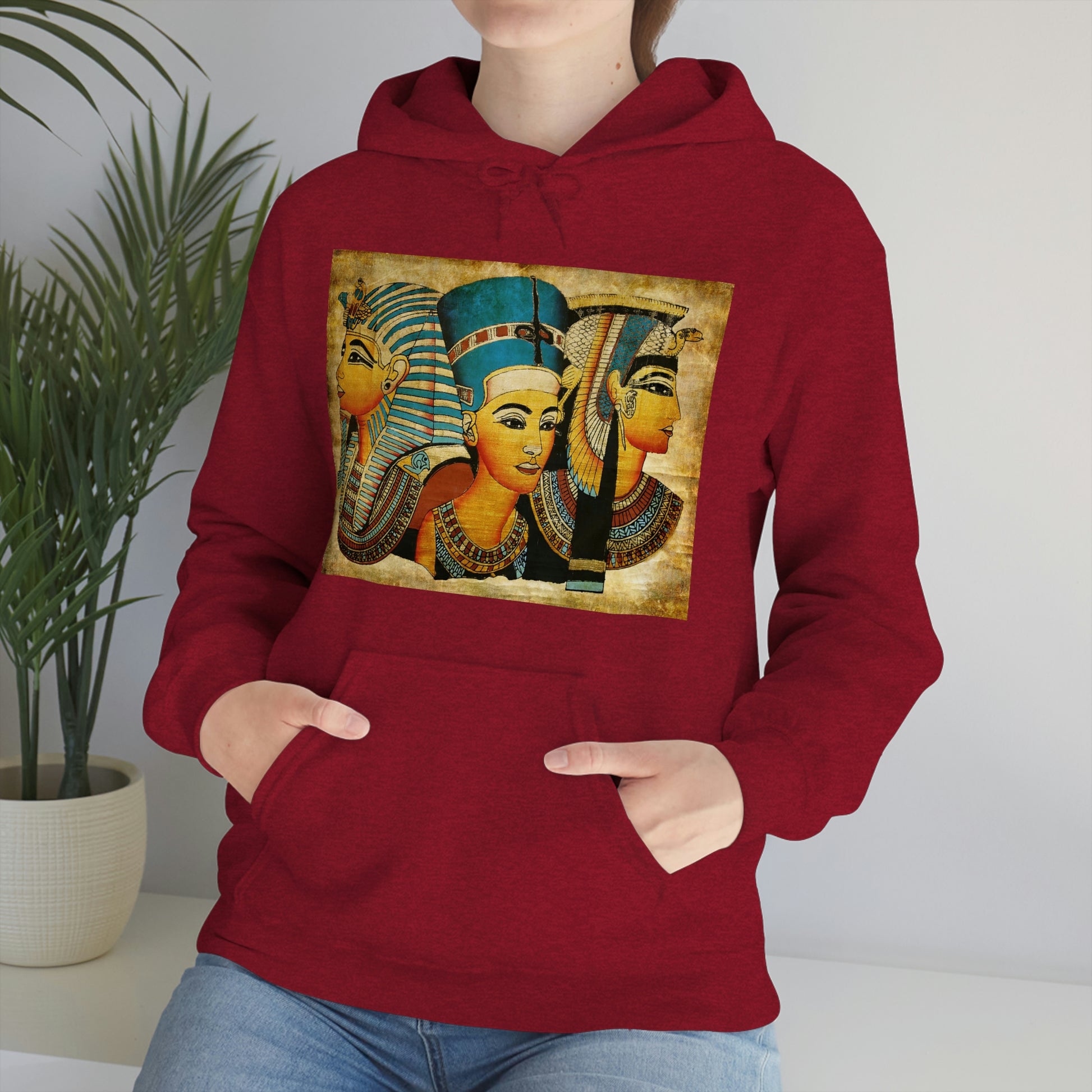 Trendy red Ancient Egypt hoodie for men and women