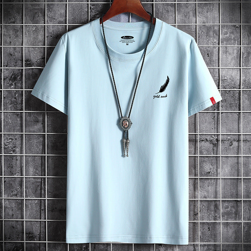 Men's short-sleeved T-shirt round neck