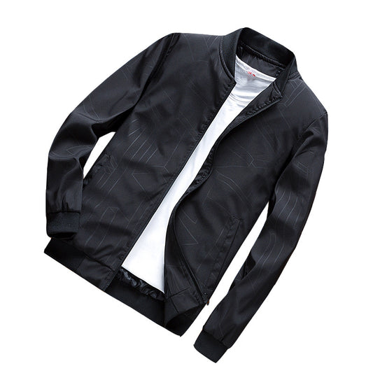 black Casual men's windbreaker jacket