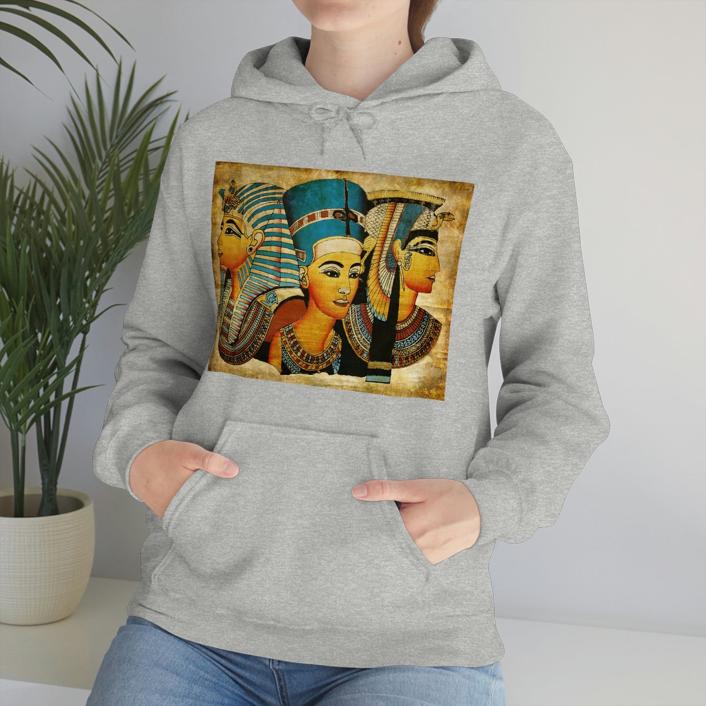 Trendy grey Ancient Egypt hoodie for men and women