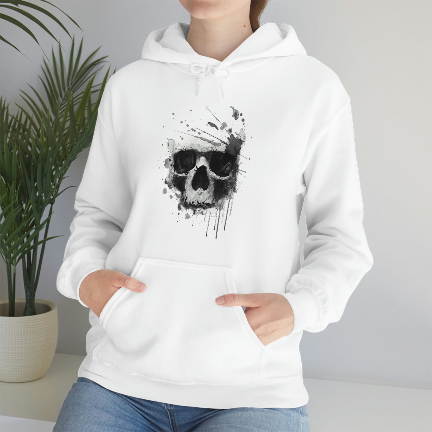 White Skull design Hoodie Sweatshirt for men and women