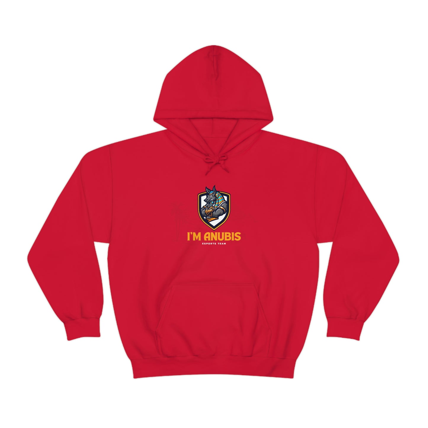 Trendy Anubis red cotton hoodie for men and women