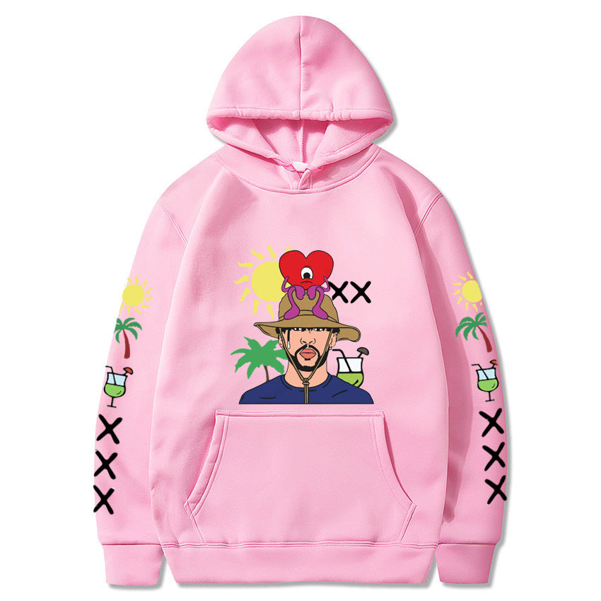 Fun Pink Polyester Hoodie for men and women