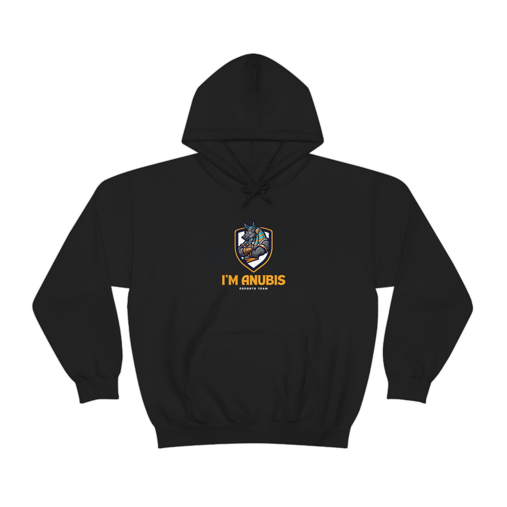 Trendy Anubis black cotton hoodie for men and women