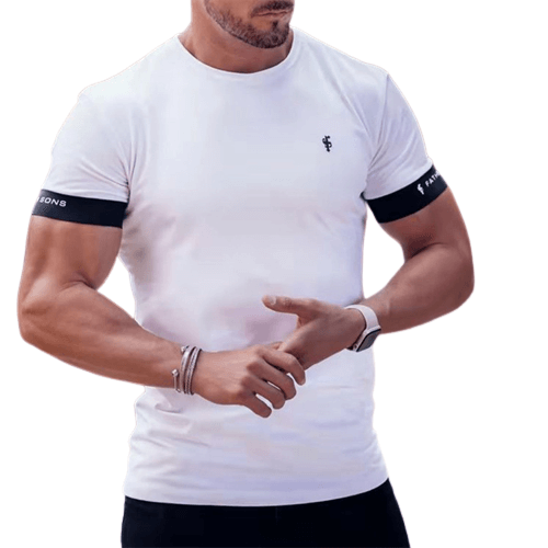 White Men's Slim Fit T-Shirt