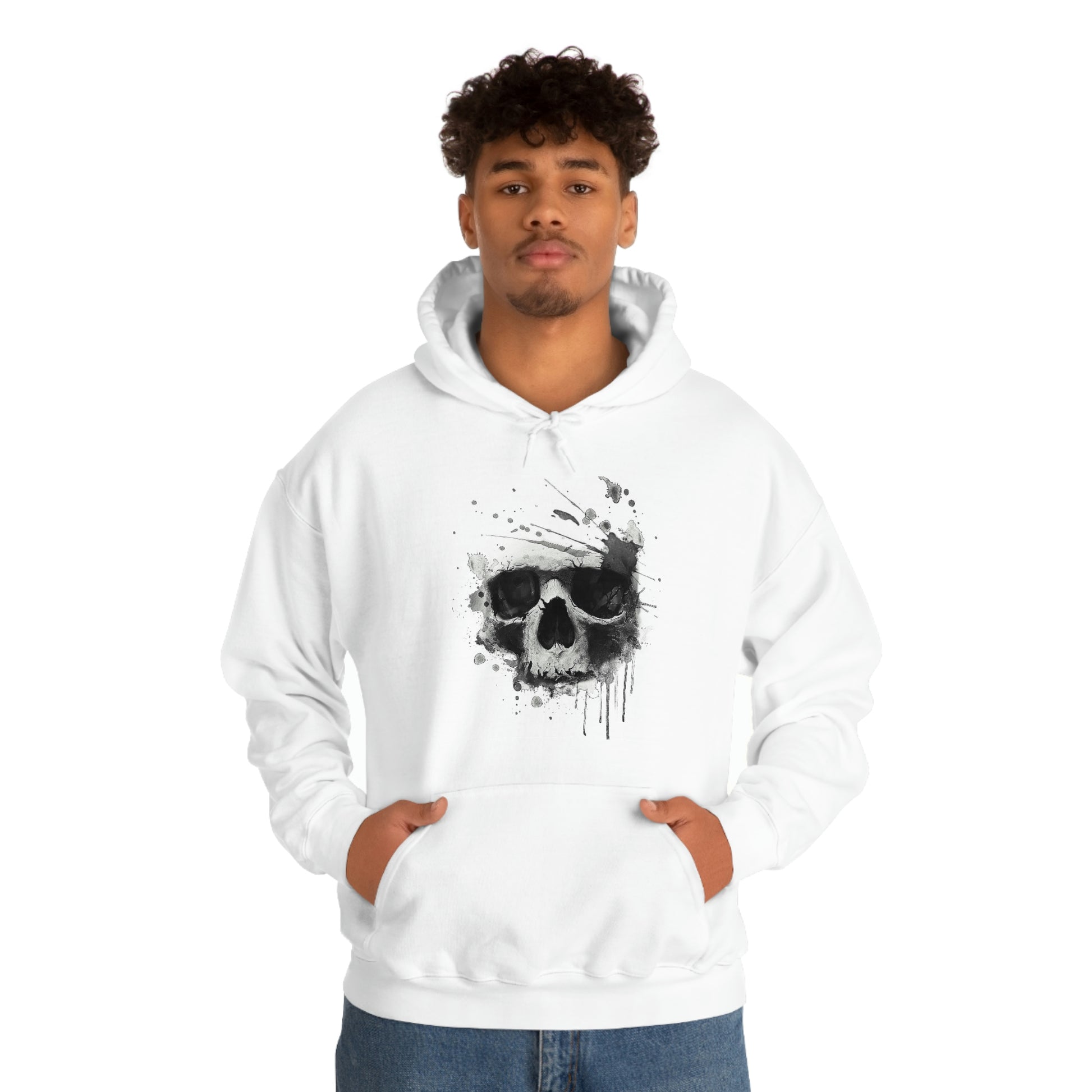 White Skull design Hoodie Sweatshirt for men and women