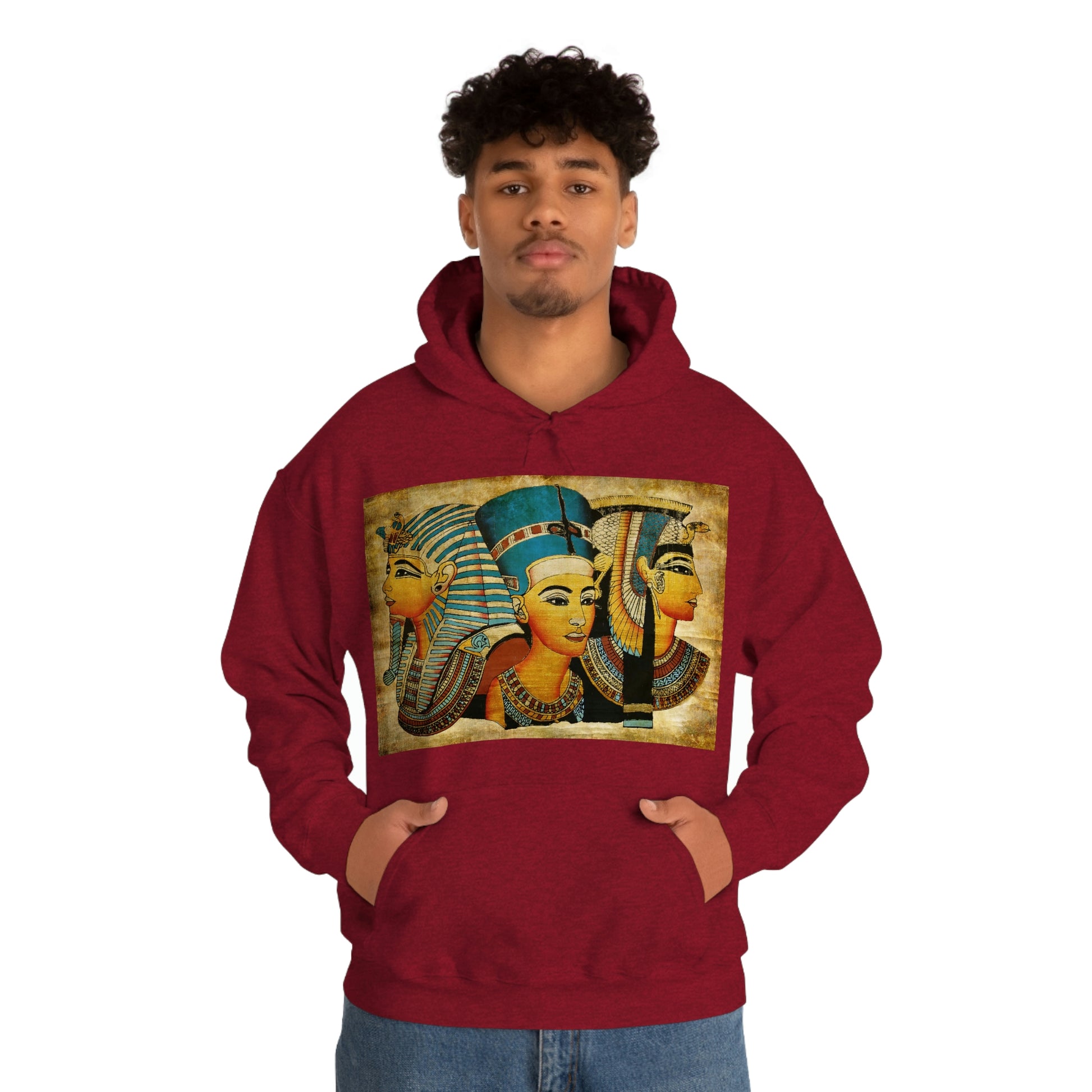 Trendy red Ancient Egypt hoodie for men and women