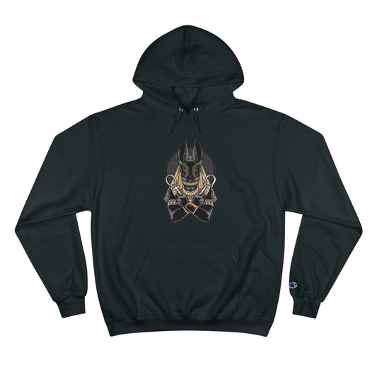 Black anubis Champion Hoodie for men and women