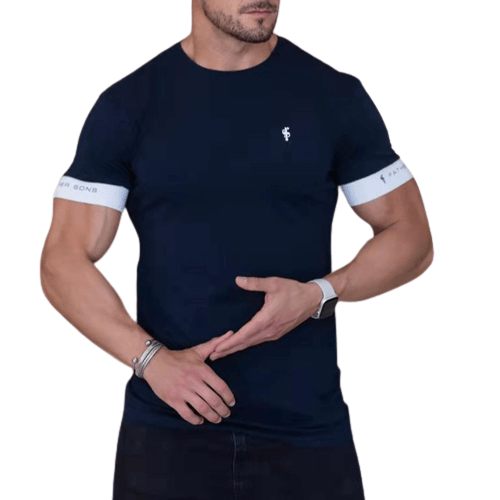 blue Men's Slim Fit T-Shirt