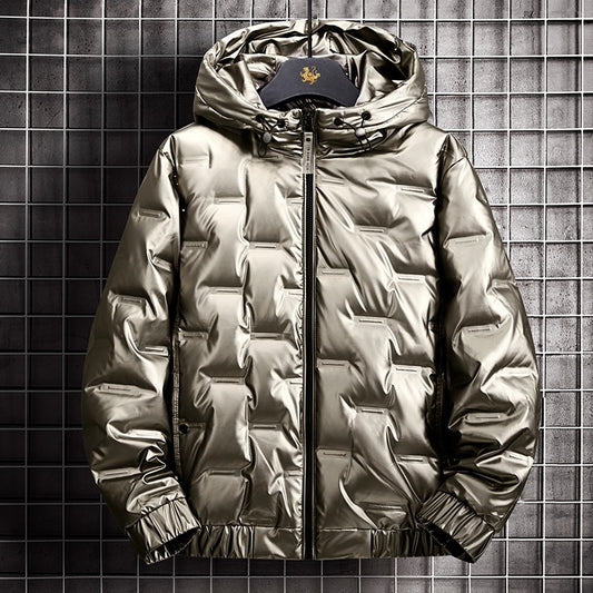 Gold puffy jacket for men 