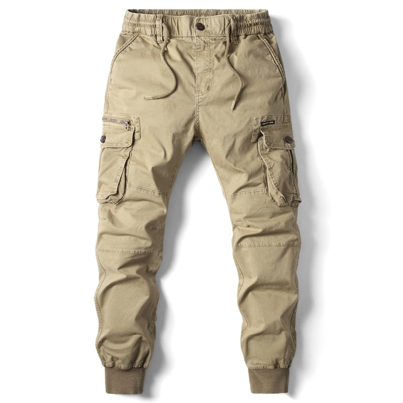 beige Casual cargo Pants for men with pocket