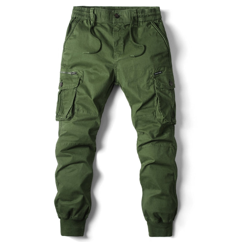 green Casual cargo Pants for men with pocket