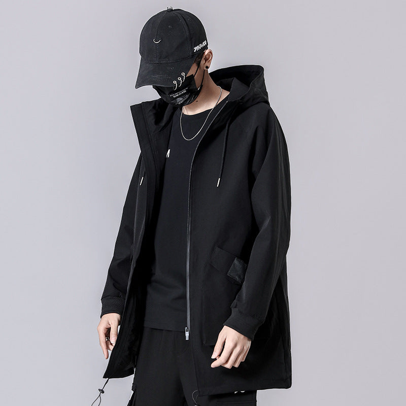 Black long jacket for men