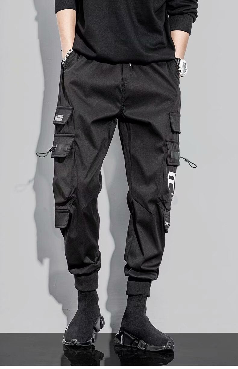 Black casual trousers for men