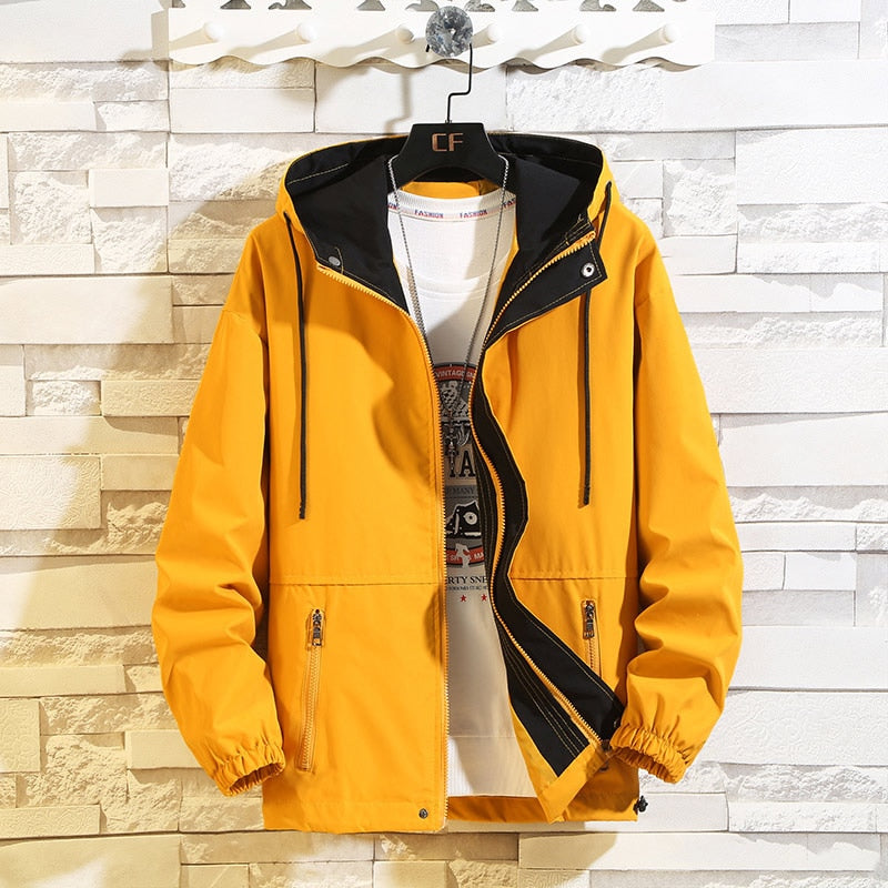 black and yellow Men's Windbreaker jacket