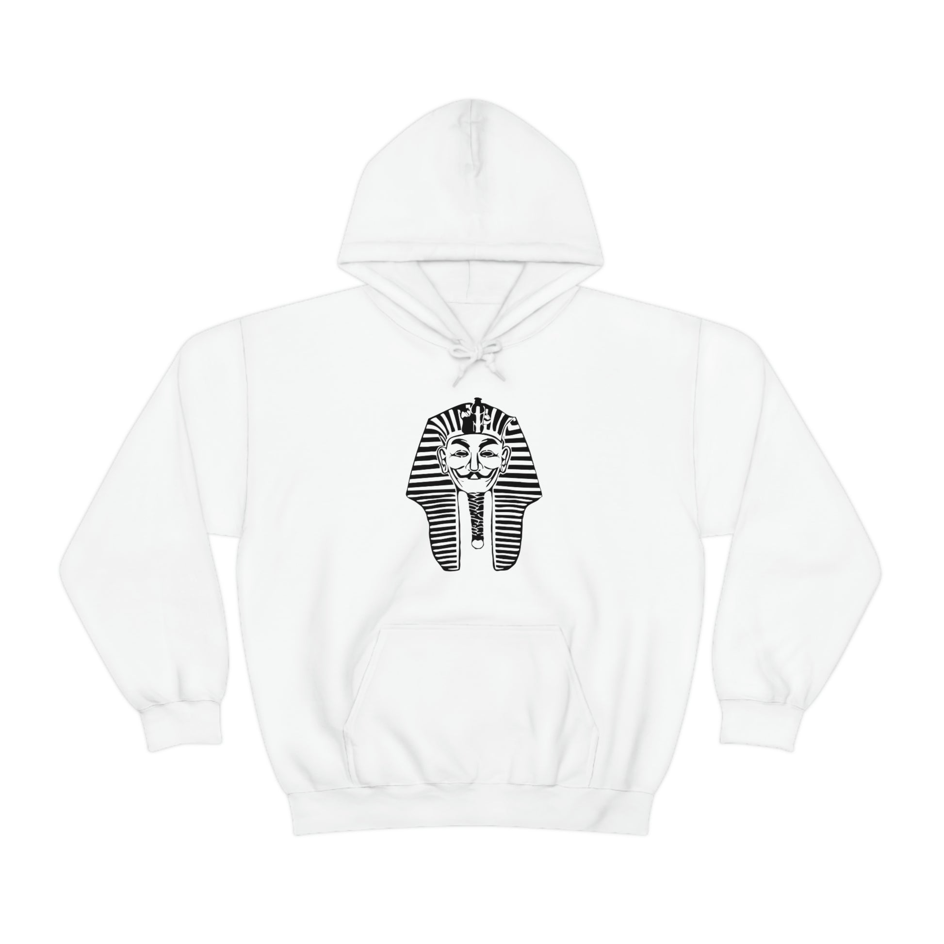 White Anonymous Pharaoh polyester hoodie for men and women 